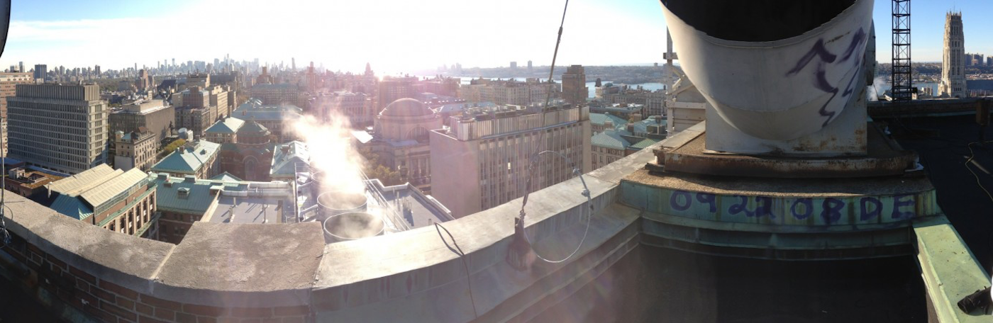 panoramic view to the South and West from the roof of S.W. Mudd Hall