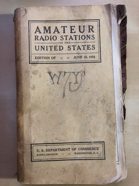 "Amateur Radio Stations of the United States" Edition of June 30, 1931. U.S. Department of Commerce, Washington, D.C.
