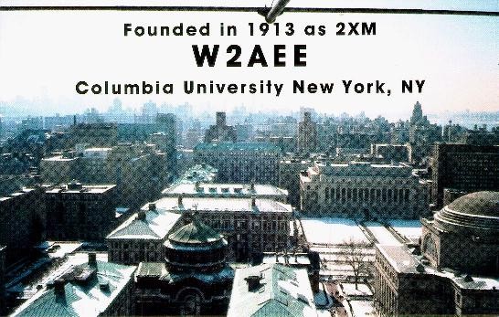 W2AEE 1994 QSL card QSL card view from the HF Yagi
