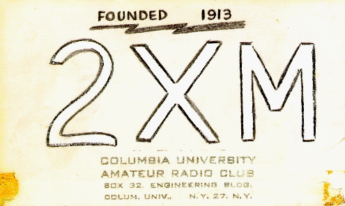 2XM QSL hand-drawn "2XM" QSL card